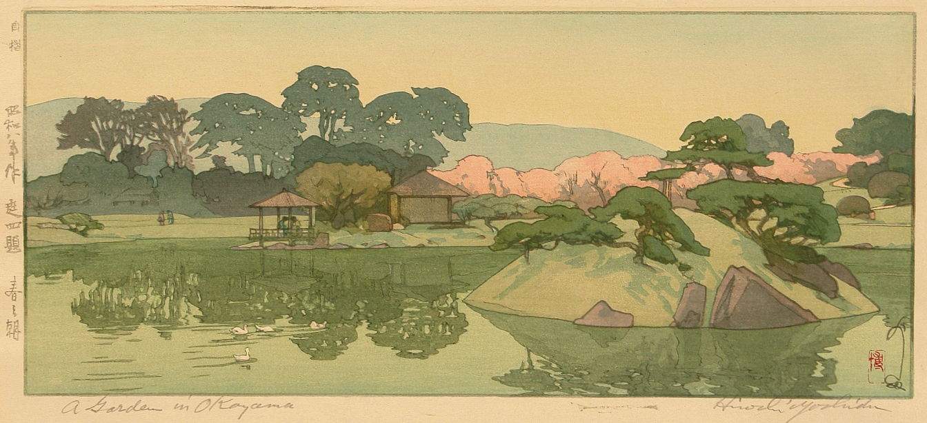 A Garden in Okayama woodblock print