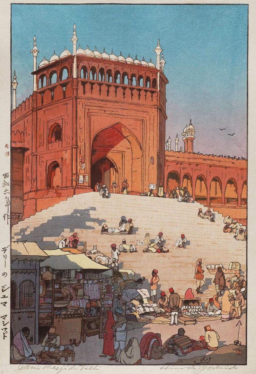 Jama Masjid - Delhi woodblock print