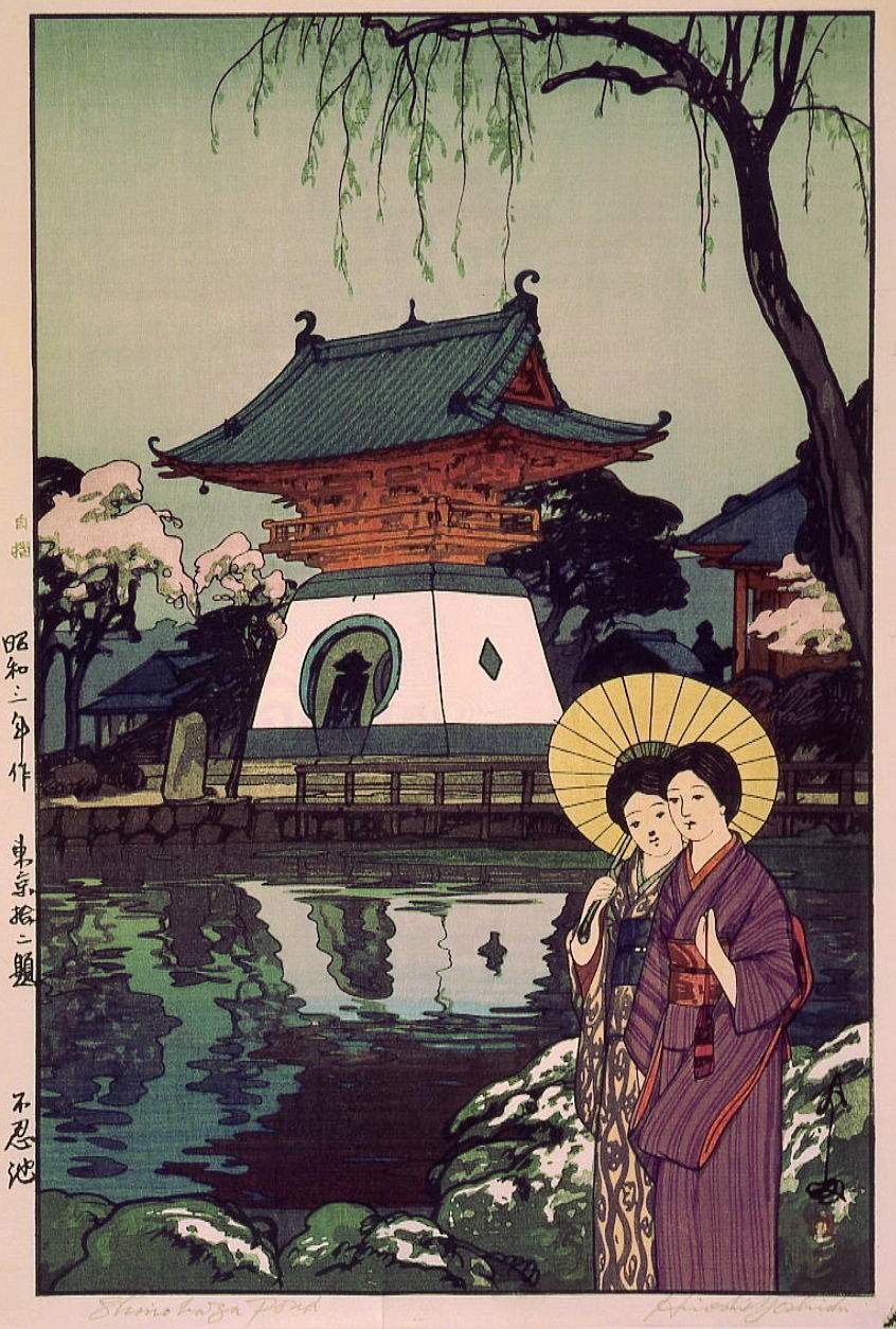 Shinobazu Pond woodblock print