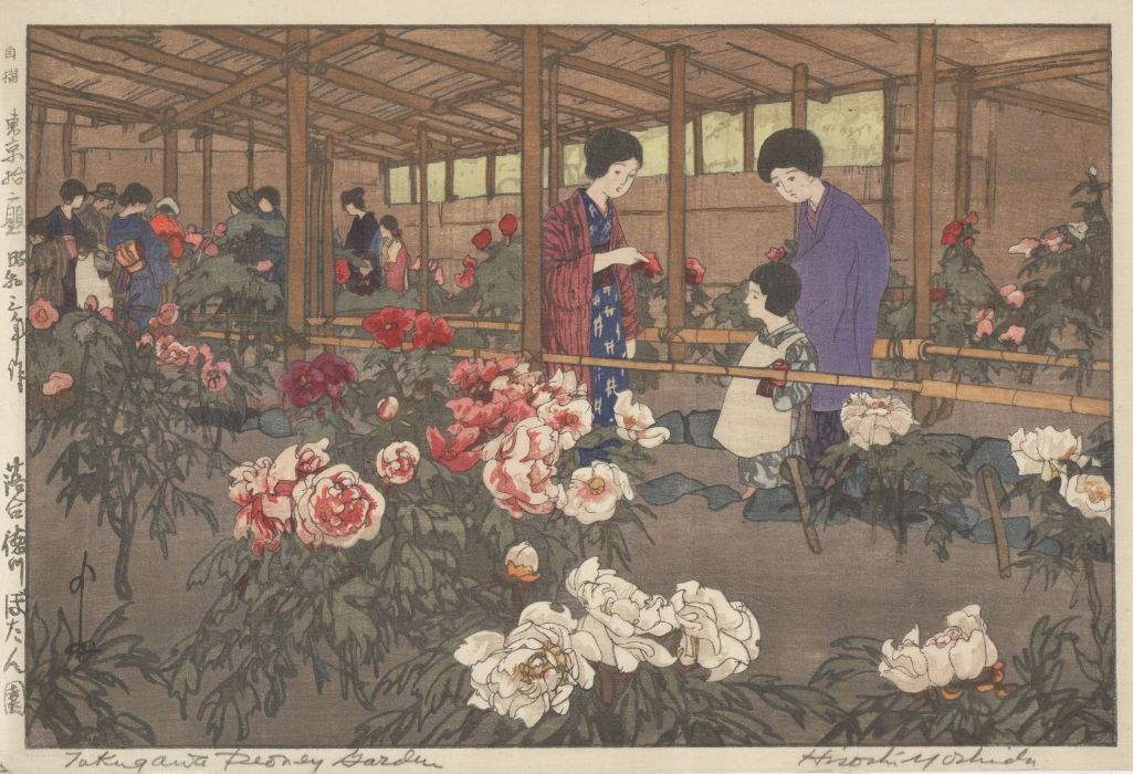 Tokugawa Peony Garden woodblock print