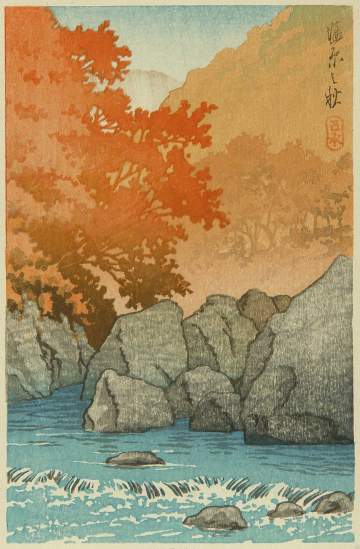 Kawase Hasui - Autumn at Shiobara thumbnail
