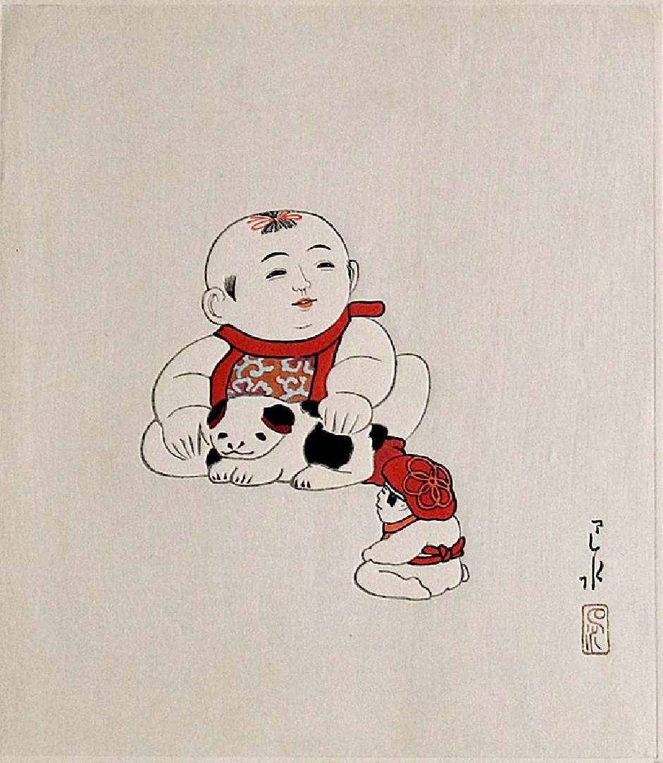 Imperial Doll (8) - Kawase Hasui Catalogue woodblock print