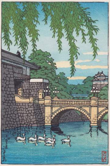 Kawase Hasui - Imperial Palace, Nijubashi Bridge thumbnail