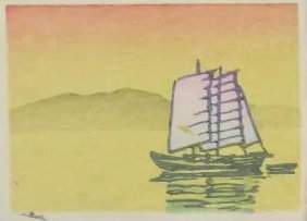 Kawase Hasui - Inland Sea at Sunset thumbnail