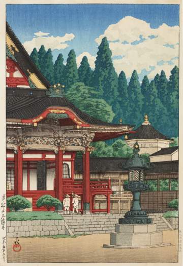 Kawase Hasui - Kuon Temple at Mount Minobu thumbnail