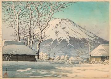 Kawase Hasui - Mount Fuji after Snow from Oshiono thumbnail