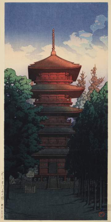 Kawase Hasui - Pagoda of Ikegami Honmonji thumbnail