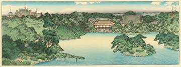 Kawase Hasui - Panoramic View of Daisensui Pond thumbnail