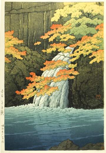 Kawase Hasui - Senju Waterfall, Akame thumbnail