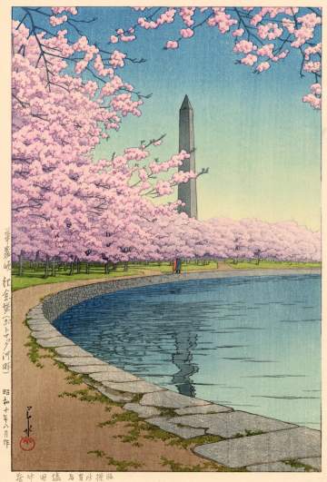 Kawase Hasui - The Washington Monument on the Potomac thumbnail