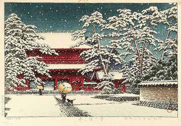 Kawase Hasui - Zojoji Temple in Snow thumbnail