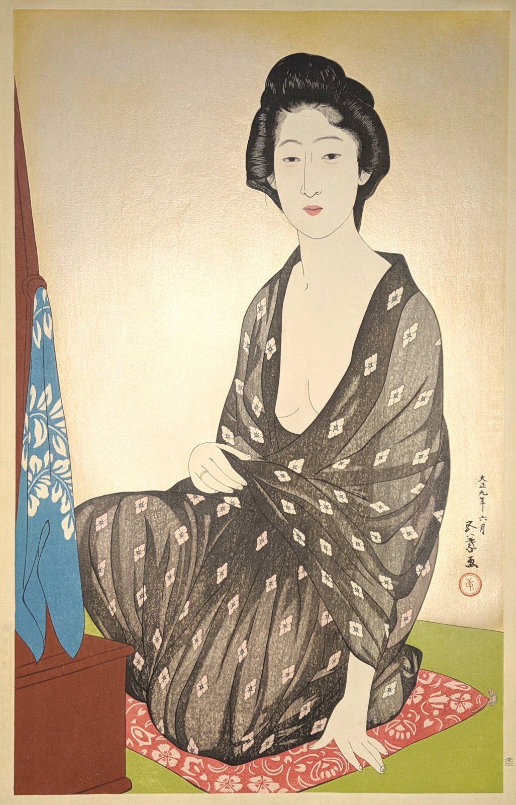 Woman in Summer Kimono - Hashiguchi Goyo woodblock print