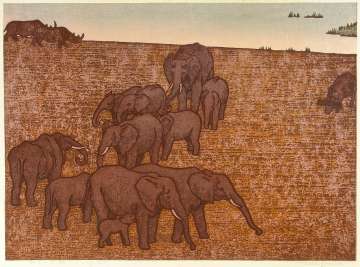 Toshi Yoshida “Elephants in the Wild” 1973 thumbnail