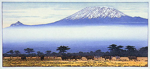 Kilimanjaro, Cloud woodblock print