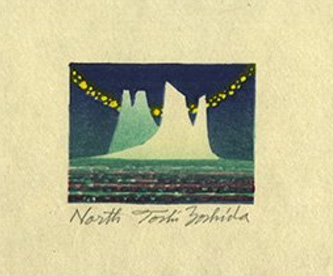 North woodblock print